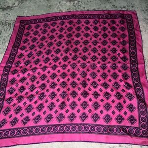 Pink and Black Patterned Scarf